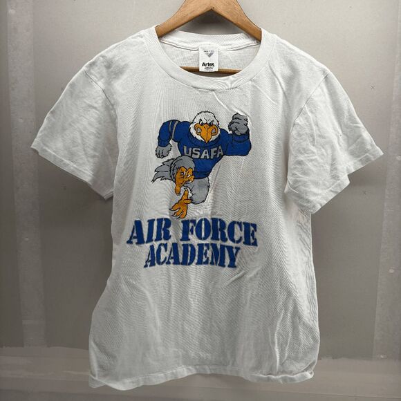 VTG Air Force Academy 80s 90s Fighting Falcon Mascot Shirt Artex Tag USA Size M - Picture 3 of 5